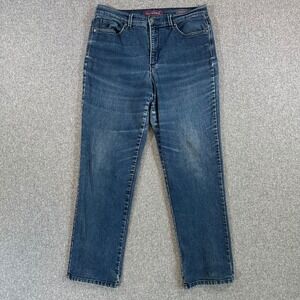 Gloria Vanderbilt Amanda Jeans Womens 10 Blue High Rise Tapered Stretch Denim